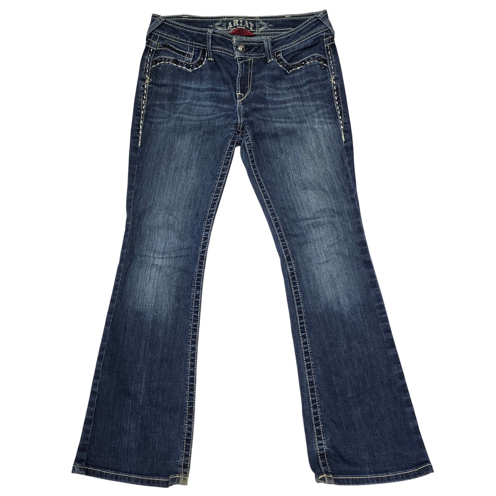 Ariat Ruby Bootcut Jeans 30S Womens Dark Wash Studded Flap Pocket Y2K 90s